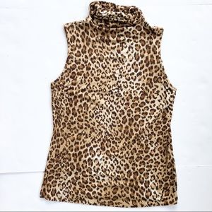 Chico’s size 0 leopard top mock turtleneck